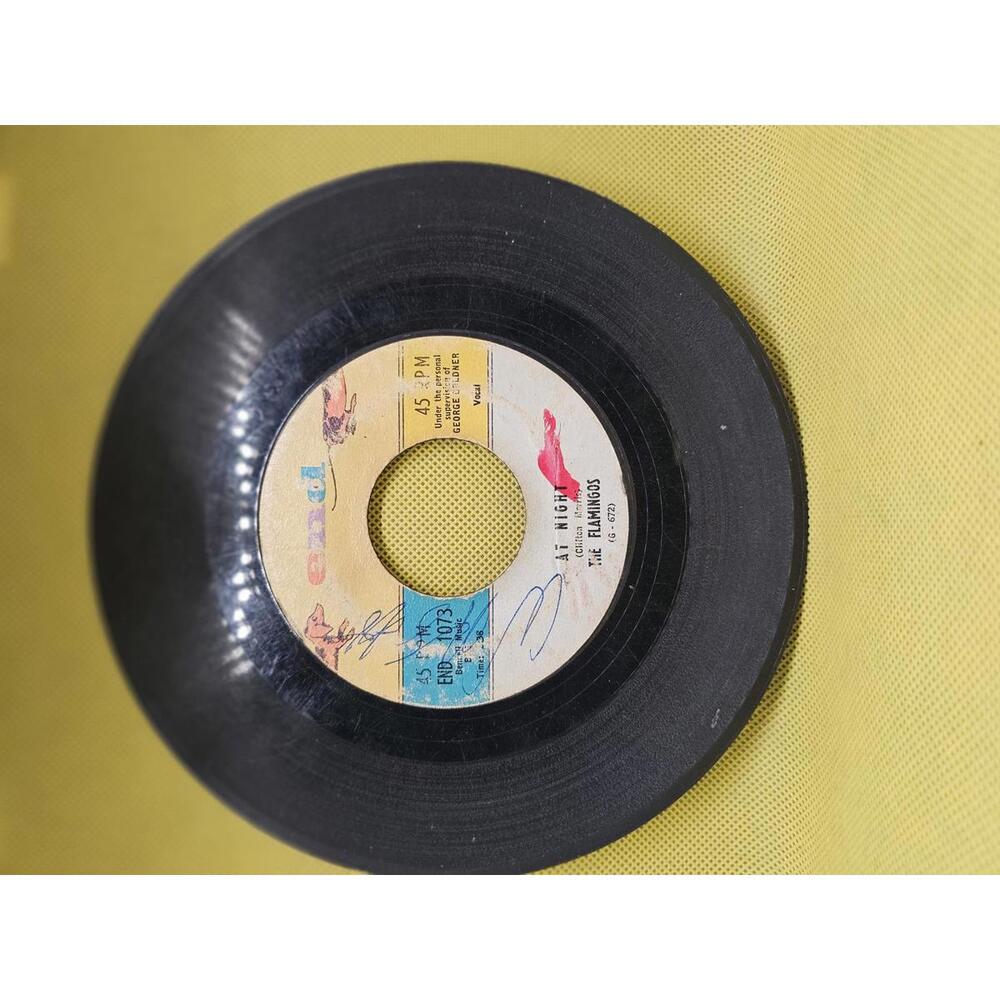 The Flamingos – At Night / Mio Amore, 45 RPM vinyl record [COPY]